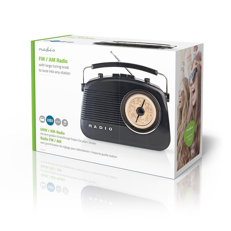 Nedis RDFM5000BK Fm-radio 4,5 W Draaggreep Zwart