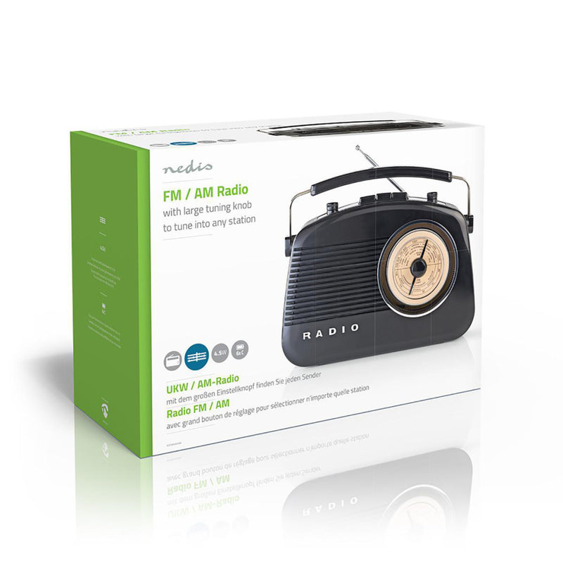 Nedis RDFM5000BK Fm-radio 4,5 W Draaggreep Zwart