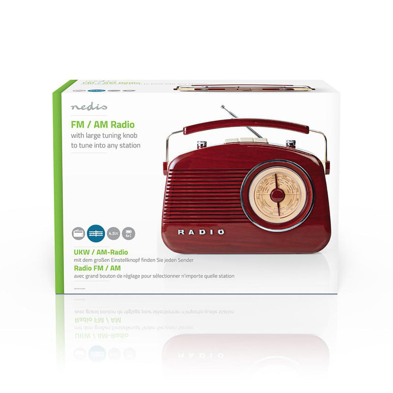 Nedis RDFM5000BN Fm-radio 4,5 W Draaggreep Bruin
