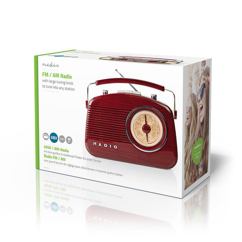 Nedis RDFM5000BN Fm-radio 4,5 W Draaggreep Bruin