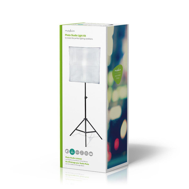 Nedis SLKT10BK Verlichtingsset Fotostudio 2x 70 W 5500 K 180 Cm Hoogte Opvouwbaar