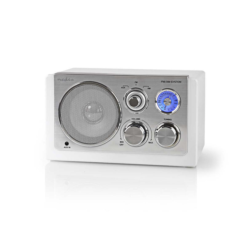 Nedis RDFM5100WT Fm-radio 9 W Analoge Tuning Retro Design Wit