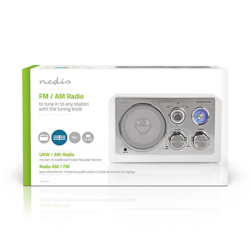 Nedis RDFM5100WT Fm-radio 9 W Analoge Tuning Retro Design Wit