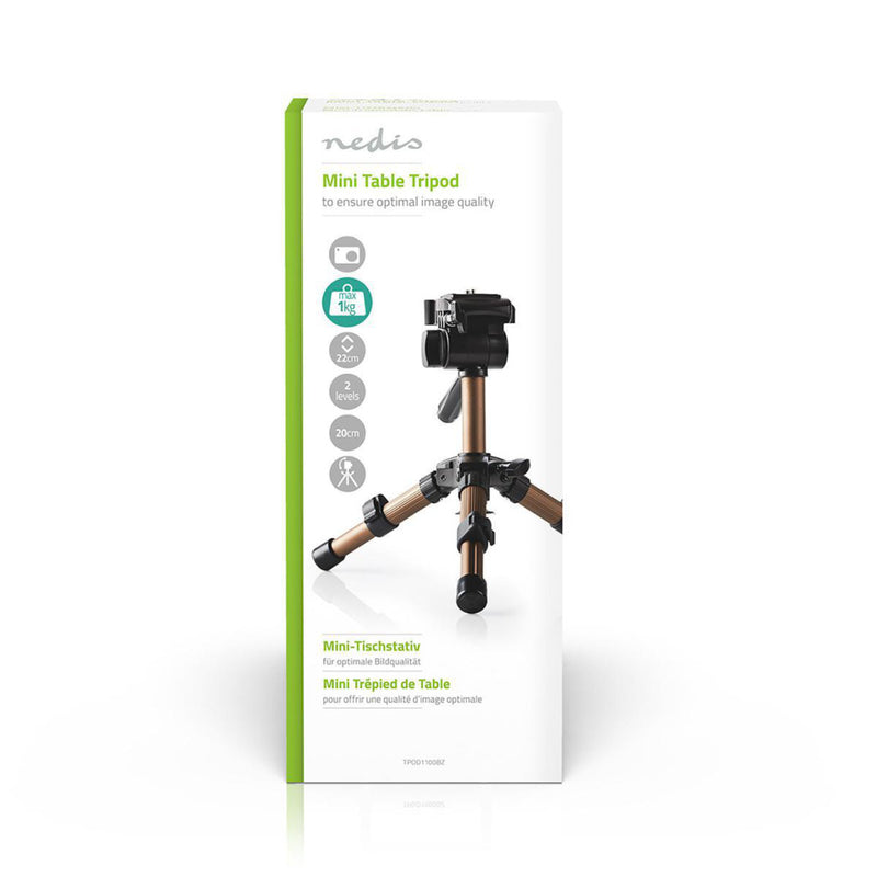 Nedis TPOD1100BZ Ministatief Pannen En Kantelen Max. 1 Kg 161 Cm Zwart / Zilver