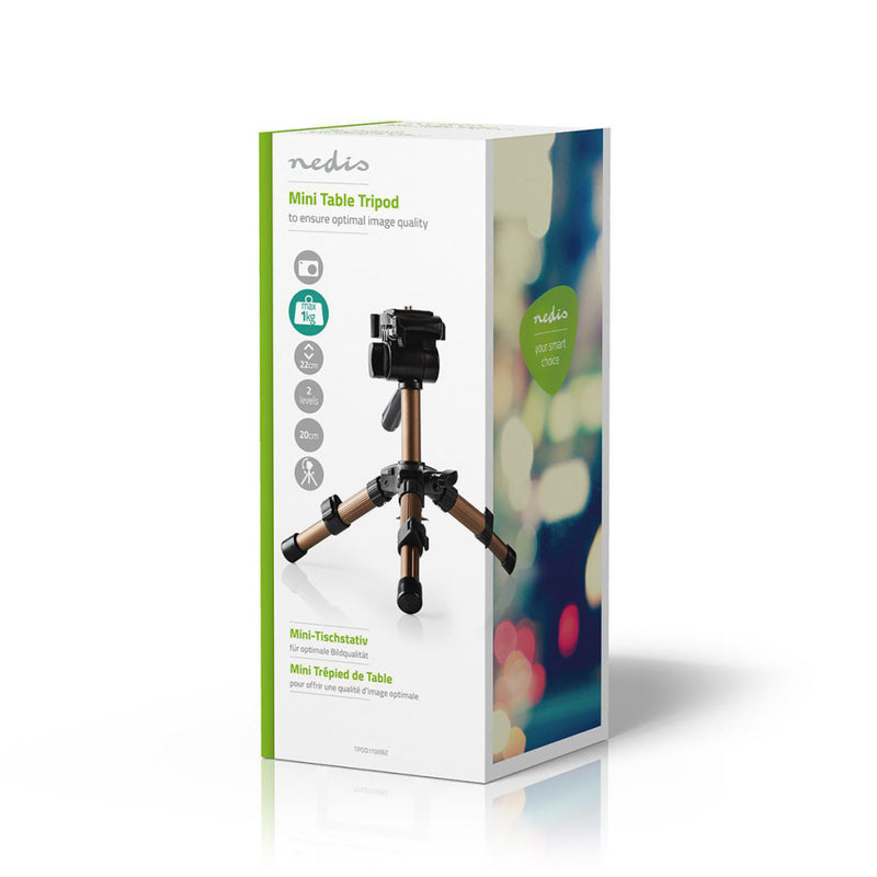 Nedis TPOD1100BZ Ministatief Pannen En Kantelen Max. 1 Kg 161 Cm Zwart / Zilver