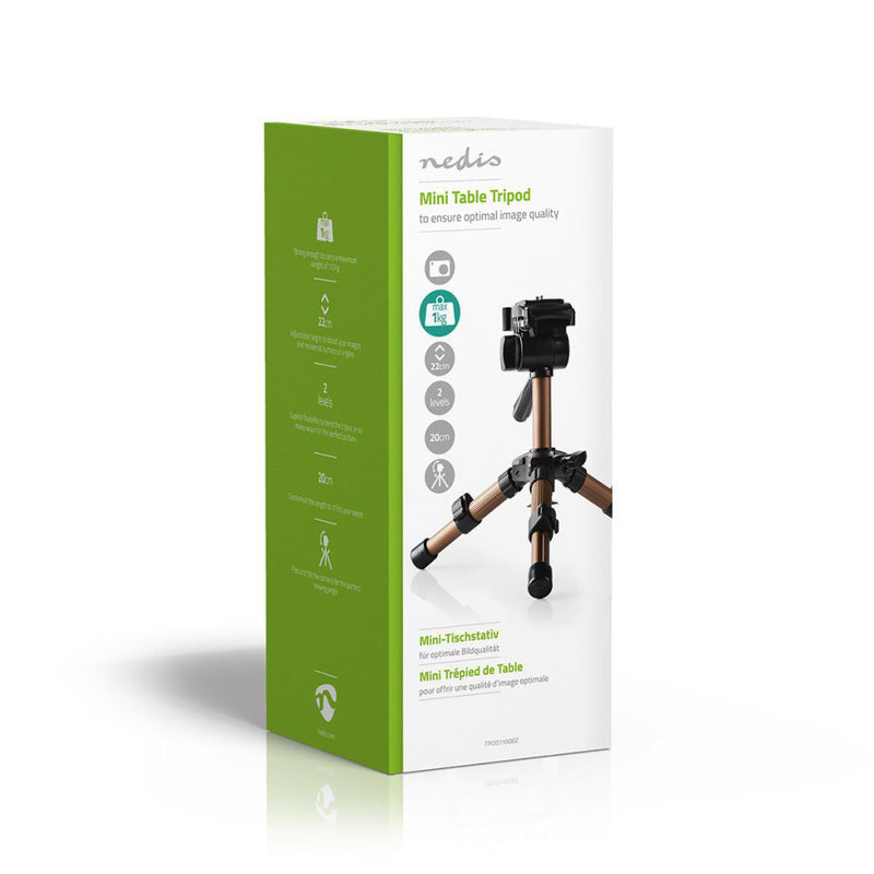 Nedis TPOD1100BZ Ministatief Pannen En Kantelen Max. 1 Kg 161 Cm Zwart / Zilver