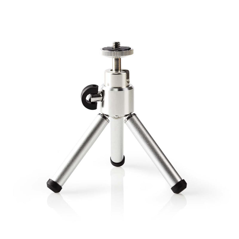 Nedis TPOD1000GY Ministatief Pan & Tilt Max. 0,8 Kg 13,4 Cm Zwart / Zilver