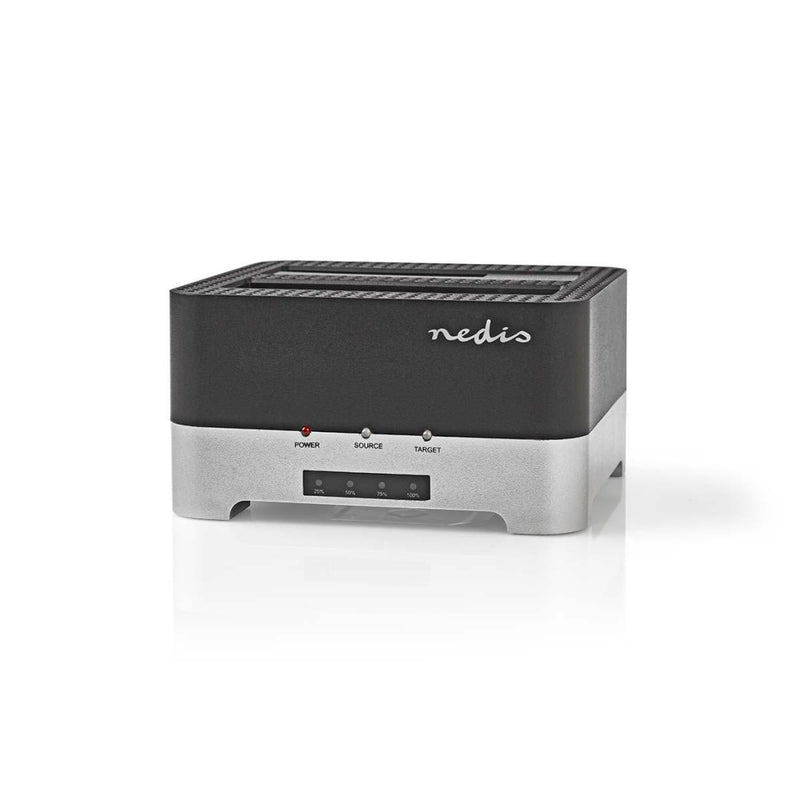 Nedis HDDUDB3300BK Harde Schijf-dockingstation Usb 3.0 Dual Sata 2,5&quot;/3,5&quot; Met Offline-cl