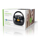 Nedis SPBB100BK Boombox 9 W Bluetooth® Cd-speler / Fm-radio / Usb / Aux Zwart