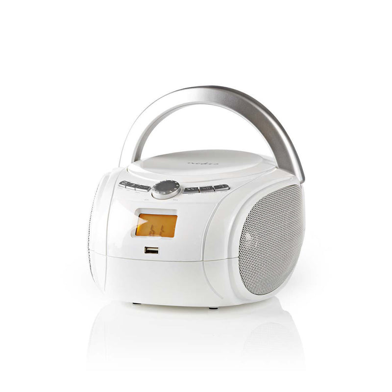 Nedis SPBB100WT Boombox 9 W Bluetooth® Cd-speler / Fm-radio / Usb / Aux Wit