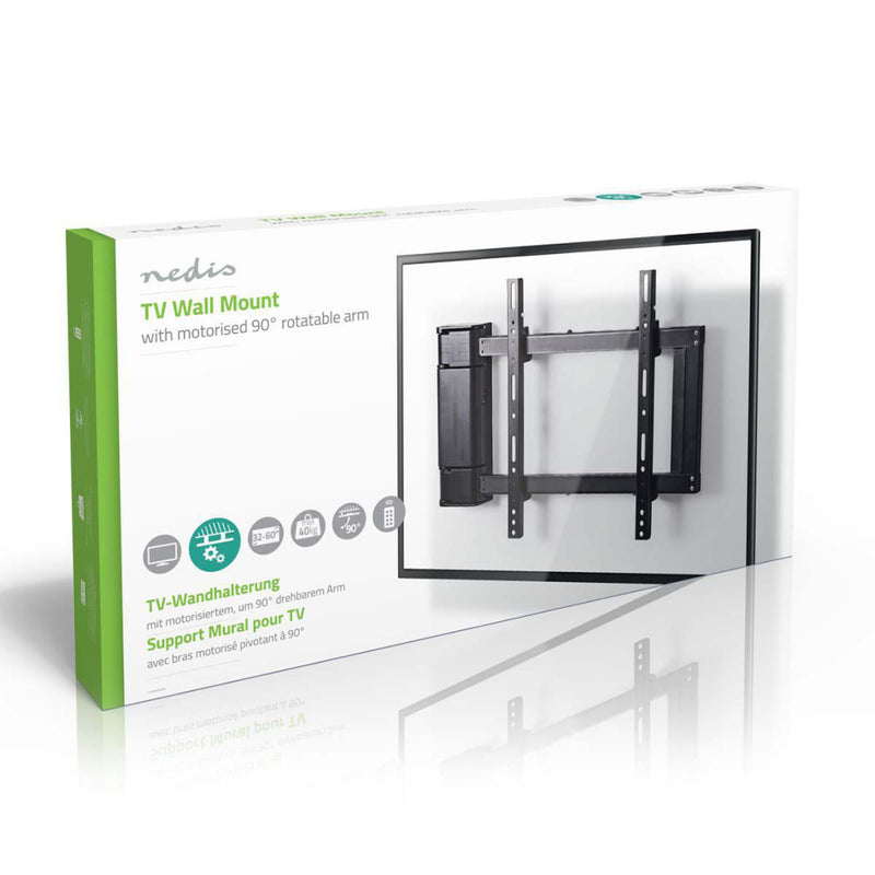 Nedis TVWM5830BK Tv-muurbeugel Met Motor 32-60&quot; Max. 40 Kg Draaihoek Van 90&deg; Afstandsbedie