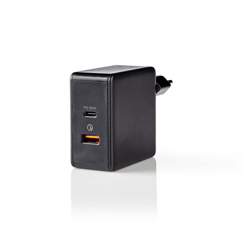 Nedis WCPD30W110BK Thuislader 3,0 A Usb (qc) / Usb-c&trade; Voeding: 30 W Zwart