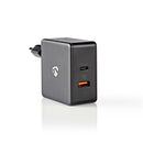 Nedis WCPD30W110BK Thuislader 3,0 A Usb (qc) / Usb-c&trade; Voeding: 30 W Zwart