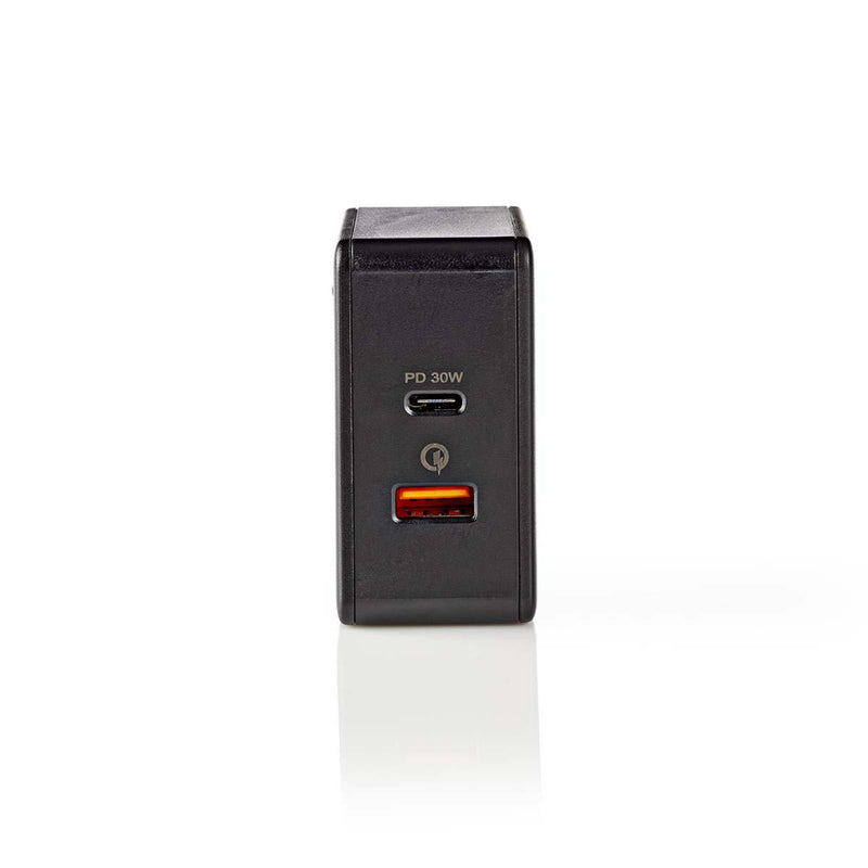 Nedis WCPD30W110BK Thuislader 3,0 A Usb (qc) / Usb-c&trade; Voeding: 30 W Zwart