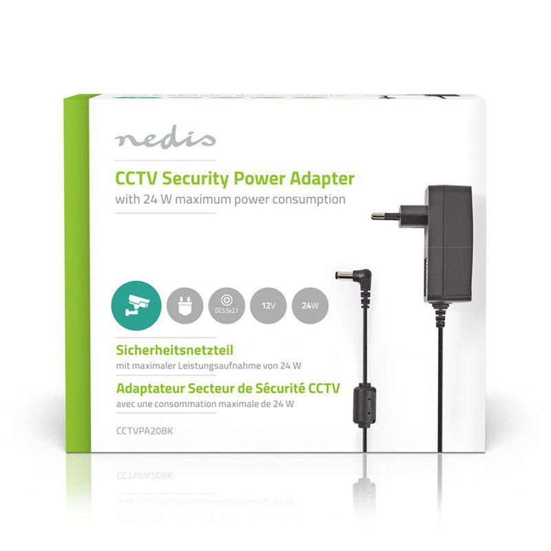 Nedis CCTVPA20BK Cctv-voedingsadapter 12 V Dc 2000 Ma 5,5 X 2,1 Dc-connector