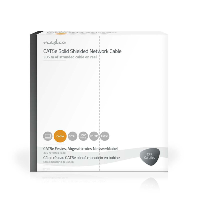 Nedis CCBGFTP5GY305S Netwerkkabel Cat5e F/utp Solid - 305 M Grijs