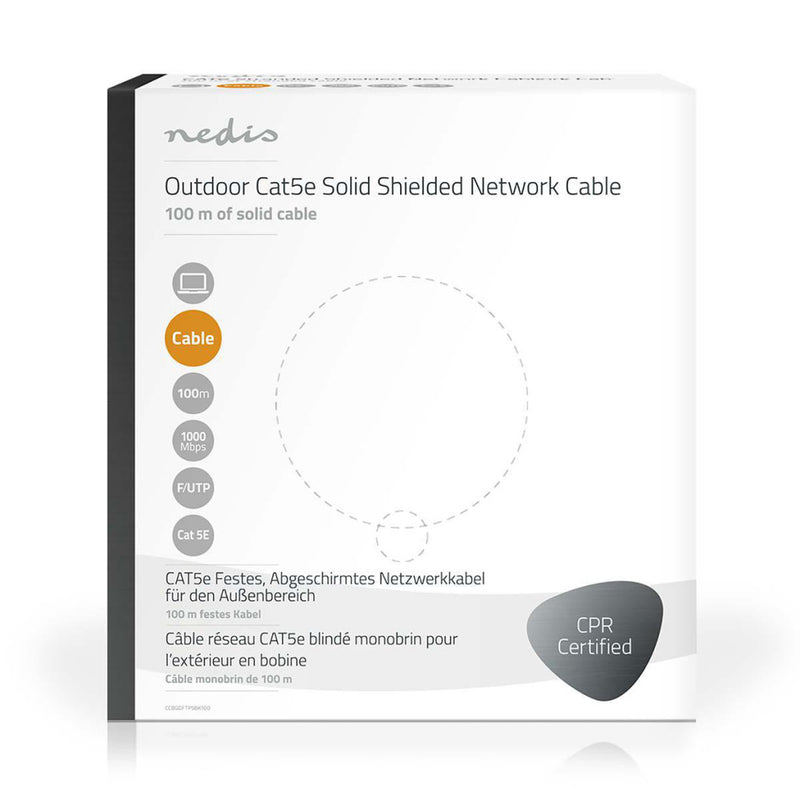 Nedis CCBGOFTP5BK100 Netwerkkabel Cat5e F/utp Solid - 100 M Zwart