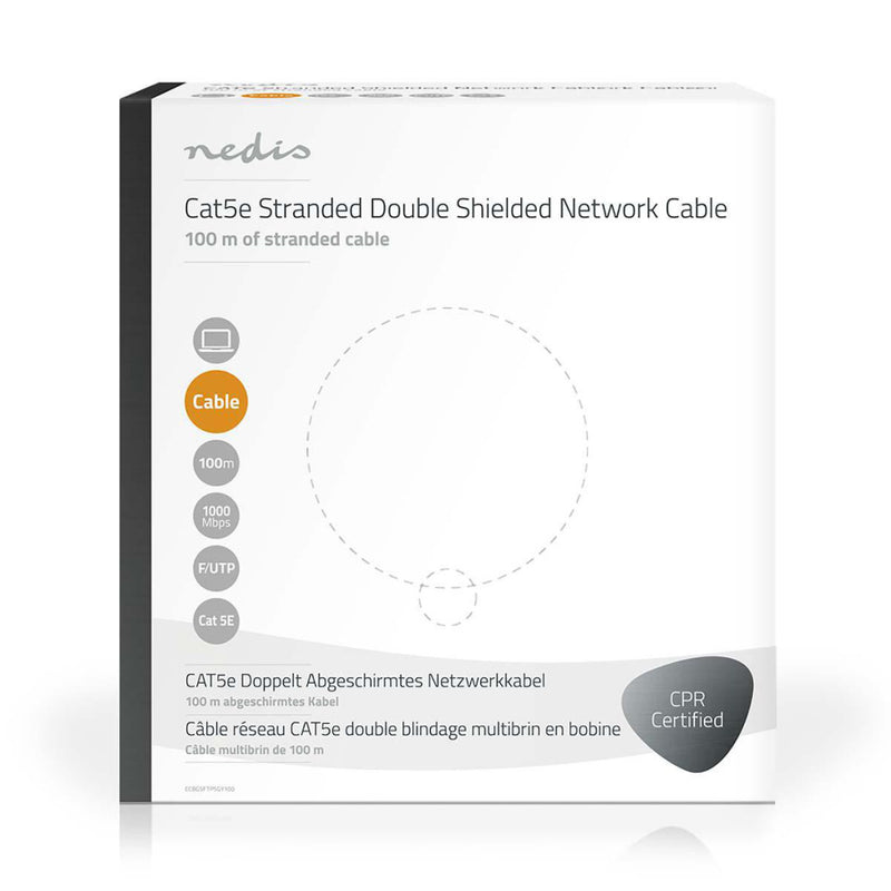 Nedis CCBGSFTP5GY100 Netwerkkabel Cat5e Sf/utp Stranded - 100 M Grijs