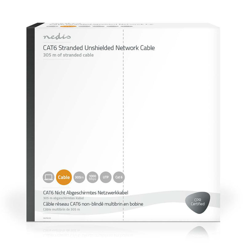 Nedis CCBGUTP6GY305 Netwerkkabel Cat6 Utp Stranded - 305 M Grijs
