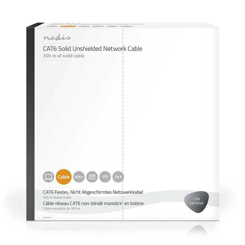 Nedis CCBGUTP6GY305S Netwerkkabel Cat6 Utp Solid - 305 M Grijs