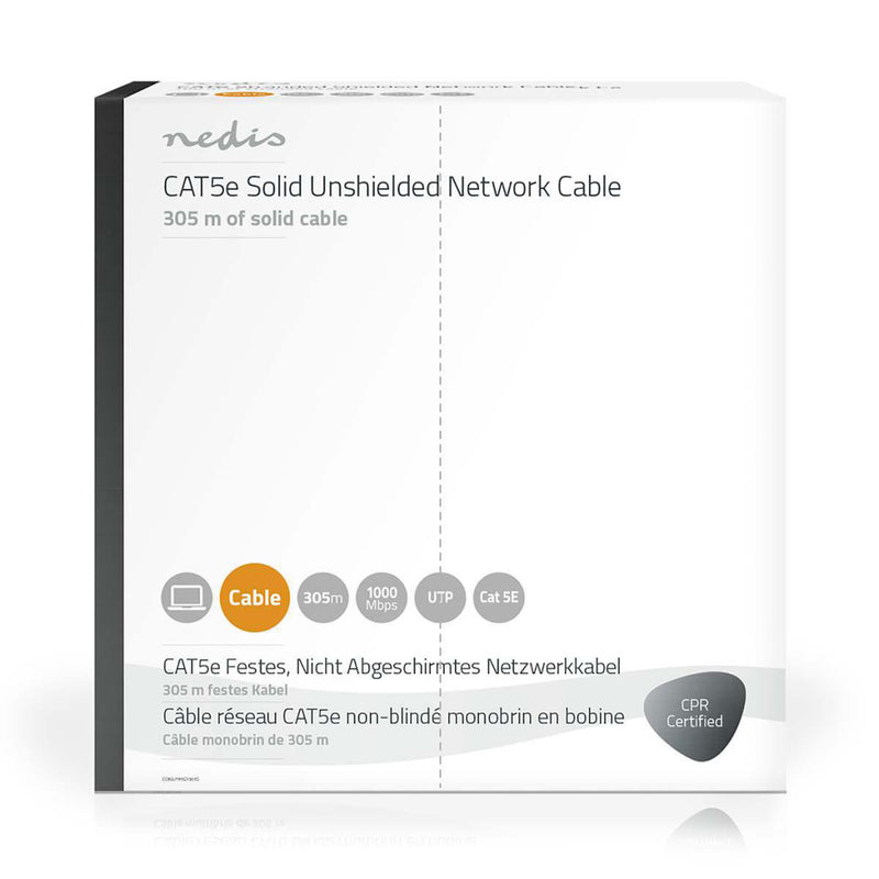 Nedis CCBGUTP5GY305S Netwerkkabel Cat5e Utp Solid - 305 M Grijs