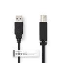 Nedis CCGT60100BK30 Kabel Usb 2.0 A Male - Usb-b Male 3,0 M Zwart