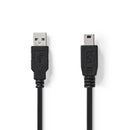 Nedis CCGT60300BK20 Kabel Usb 2.0 A Male - Mini 5-pins Male 2,0 M Zwart