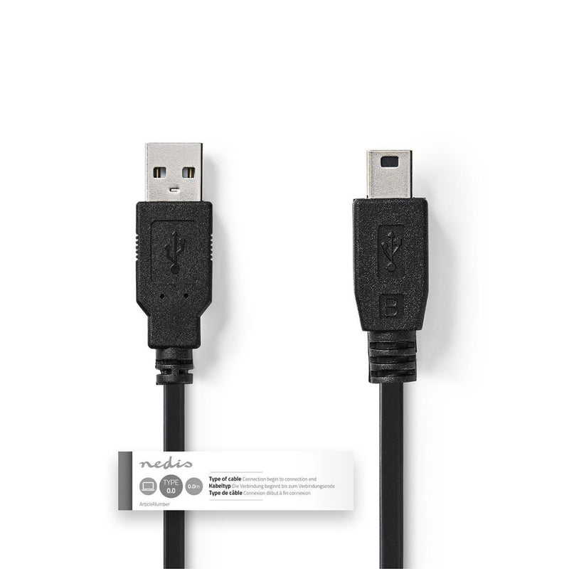 Nedis CCGT60300BK20 Kabel Usb 2.0 A Male - Mini 5-pins Male 2,0 M Zwart