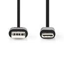 Nedis CCGP60600BK30 Kabel Usb 2.0 Type-c Male - A Male 3,0 M Zwart