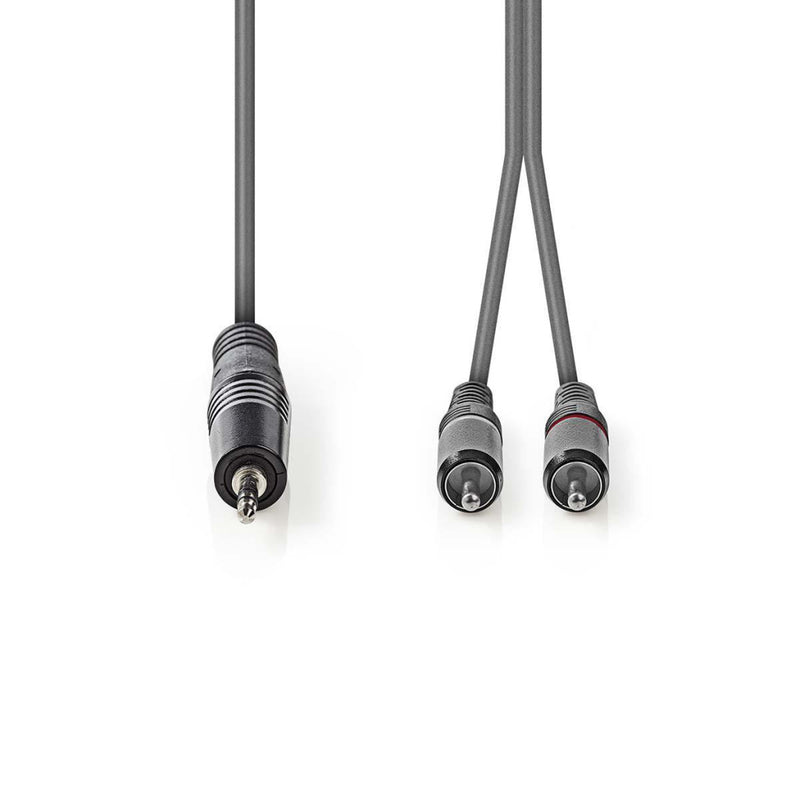 Nedis COTH22200GY15 Stereo Audiokabel 3,5 Mm Male - 2x Rca Male 1,5 M Grijs