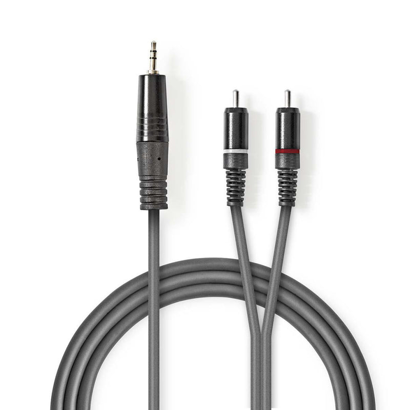 Nedis COTH22200GY50 Stereo Audiokabel 3,5 Mm Male - 2x Rca Male 5,0 M Grijs