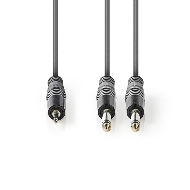 Nedis COTH23200GY50 Stereo Audiokabel 2x 6,35 Mm Male - 3,5 Mm Male 5,0 M Grijs