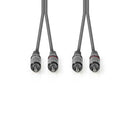 Nedis COTH24200GY50 Stereo Audiokabel 2x Rca Male - 2x Rca Male 5,0 M Grijs