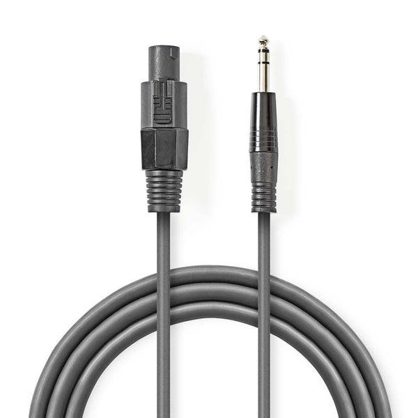 Nedis COTH16200GY50 Luidsprekerkabel 1,5 Mm&sup2; Luidspreker 2-pins Female - 6,35 Mm Male 5,0 M Gr