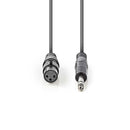 Nedis COTH15110GY15 Gebalanceerde Xlr-audiokabel Xlr 3-pins Female - 6,35 Mm Male 1,5 M Grijs