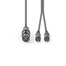 Nedis COTH15220GY30 Xlr-audiokabel Xlr 3-pins Female - 2x Rca Male 3,0 M Grijs