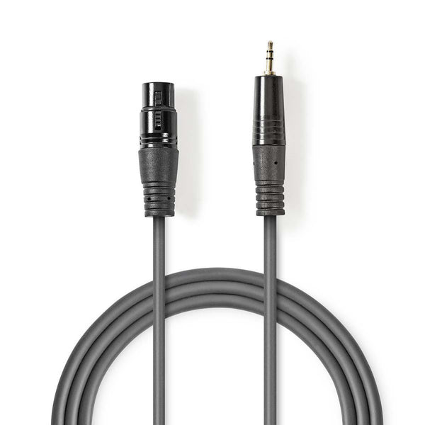 Nedis COTH15320GY10 Gebalanceerde Xlr-audiokabel Xlr 3-pins Female - 3,5 Mm Male 1,0 M Grijs