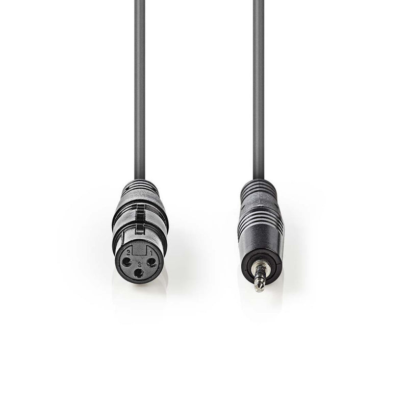 Nedis COTH15320GY10 Gebalanceerde Xlr-audiokabel Xlr 3-pins Female - 3,5 Mm Male 1,0 M Grijs