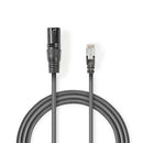 Nedis COTP15700GY03 Dmx-adapterkabel Xlr 3-pins Male - Rj45 Male 0,3 M Grijs