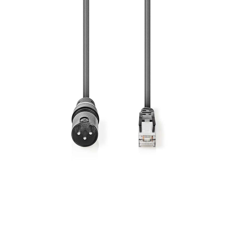 Nedis COTP15700GY03 Dmx-adapterkabel Xlr 3-pins Male - Rj45 Male 0,3 M Grijs