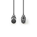 Nedis COTP15720GY03 Dmx-adapterkabel Xlr 3-pins Female - Xlr 5-pins Male 0,3 M Grijs