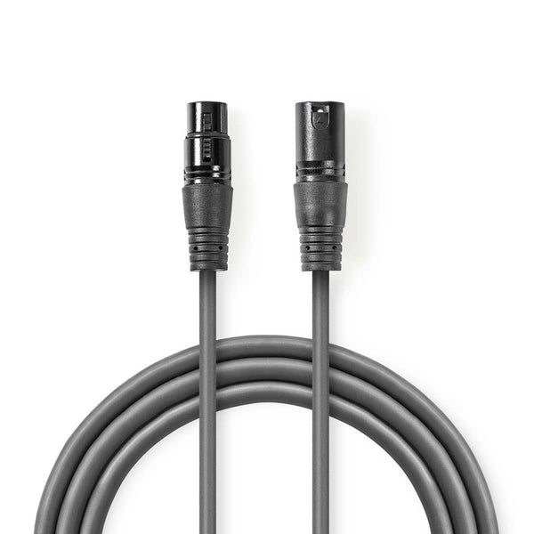 Nedis COTP15730GY03 Dmx-adapterkabel Xlr 3-pins Male - Xlr 5-pins Female 0,3 M Grijs
