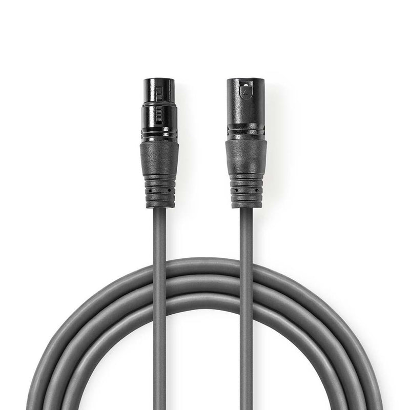 Nedis COTP15730GY03 Dmx-adapterkabel Xlr 3-pins Male - Xlr 5-pins Female 0,3 M Grijs