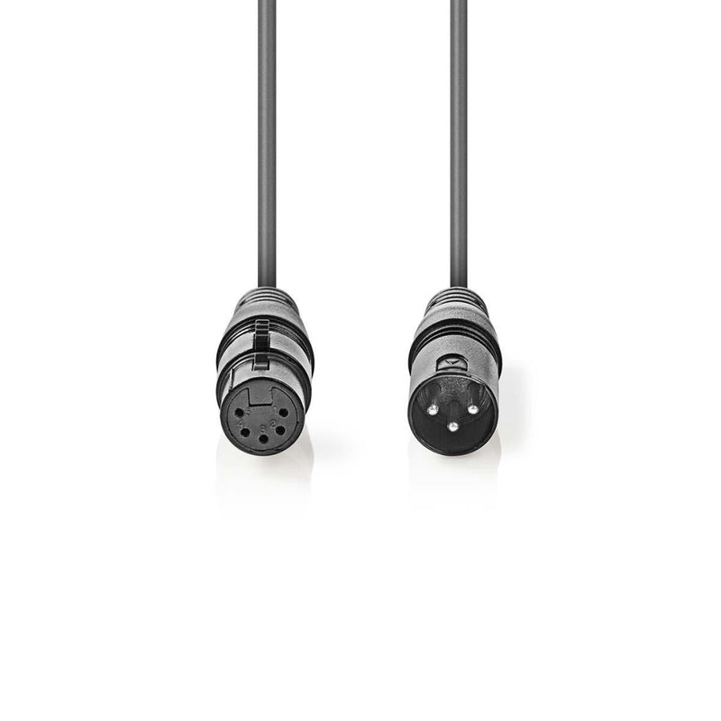 Nedis COTP15730GY03 Dmx-adapterkabel Xlr 3-pins Male - Xlr 5-pins Female 0,3 M Grijs