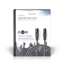 Nedis COTG15012GY150 Digitale Dmx-kabel 110 Ohm Xlr 3-pins Male - Xlr 3-pins Female 15 M Grijs