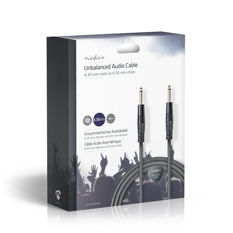 Nedis COTG23000GY100 Ongebalanceerde Audiokabel 6,35 Mm Male - 6,35 Mm Male 10 M Grijs
