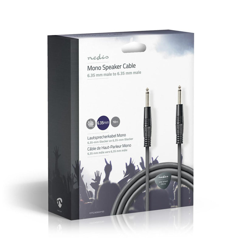 Nedis COTG23050GY100 Kabel Voor Monoluidspreker 6,35 Mm Male - 6,35 Mm Male 10 M Grijs