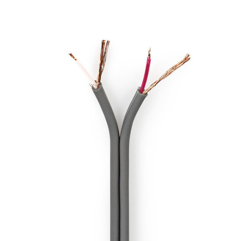 Nedis COTR15000GY100 Gebalanceerde Audiokabel 2x 0,16 Mm&sup2; 100 M Rol Grijs