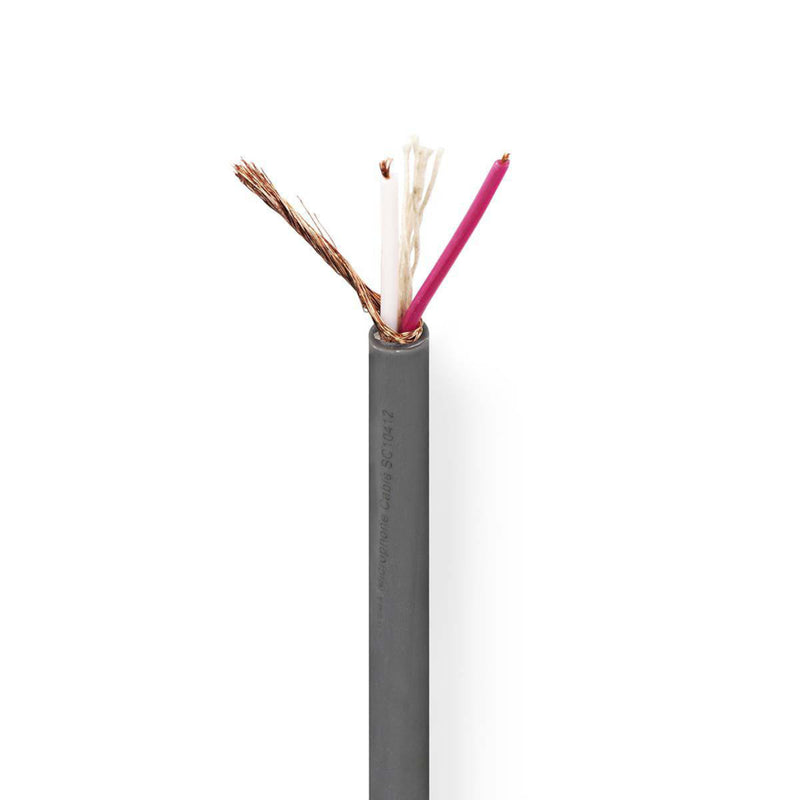 Nedis COTR15010GY100 Microfoonkabel 2x 0.23 Mm&sup2; Koper 100.0 M Rond Pvc Donkergrijs Rol