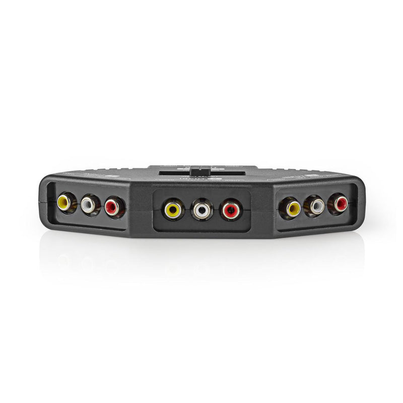 Nedis VSWI2403BK 3-poorts Av-schakelaar 3x Rca (rwy) Invoer / 1x Rca (rwy) Uitvoer Zwart